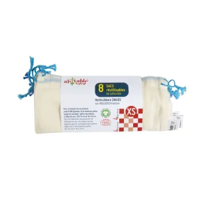 Fabric bag in organic cotton - XS - pack of 8.