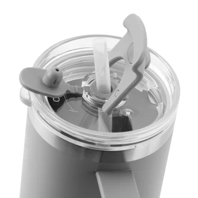 Stor termokop med sugerr - 885 ml - Light Grey