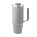 Large thermos cup with straw - 885 ml - Light Grey