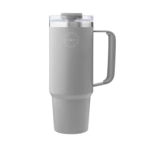 Large thermos cup with straw - 885 ml - Light Grey