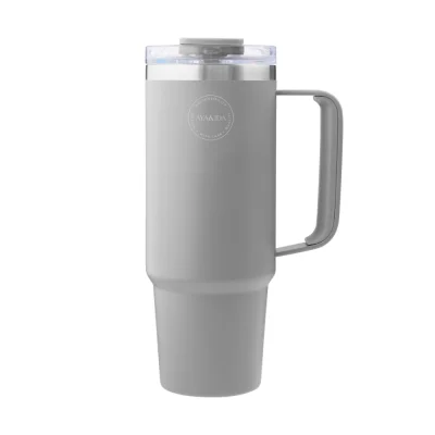 Stor termokop med sugerr - 885 ml - Light Grey
