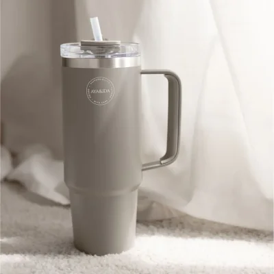 AYAIDA Termokop med sugerr - 885 ml - Driftwood