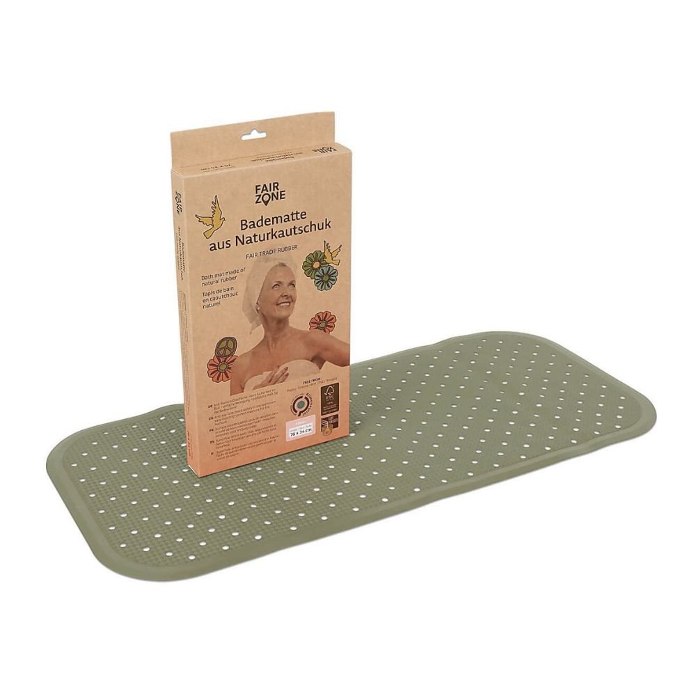 Bath mat in natural rubber - Olive green