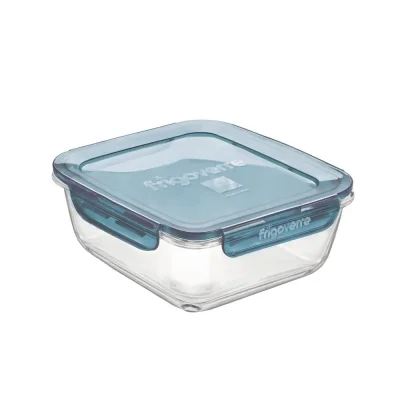 Glas opbevaringsboks - ovnfast & lufttt - 18x18 cm