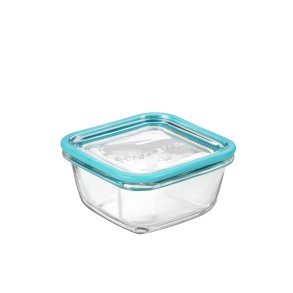 Glass storage box with glass lid - ovenproof - 12x12 cm