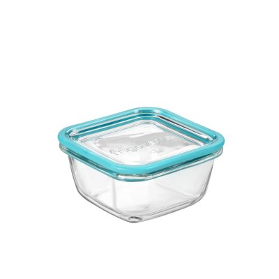 Glas opbevaringsboks med glaslg - ovnfast - 12x12 cm