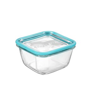 Glass storage box with glass lid - ovenproof - 14x14 cm
