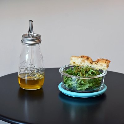 Glas opbevaringsboks med glaslg - ovnfast - 14 cm