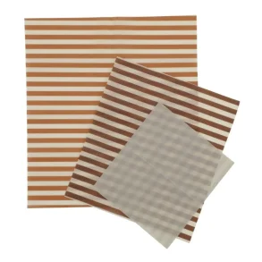 Beeswax Wrap Set - Warm Marine Stripe - S/M/L - 3 pcs