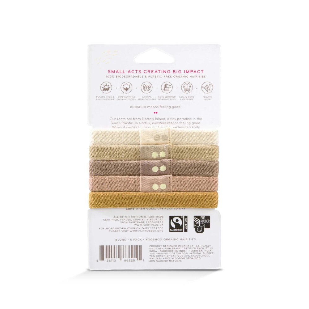 Hrelastikker Blond - plastikfri - 5 stk