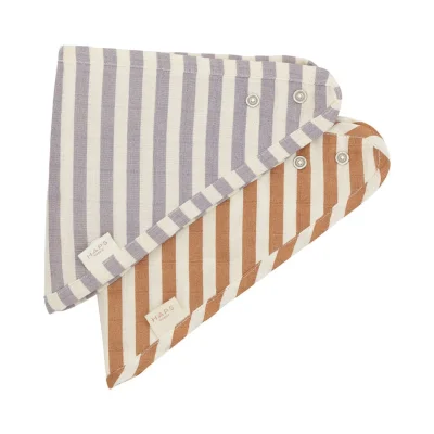 Savlesmkke i kologisk bomuld - Warm Stripe - 2 stk