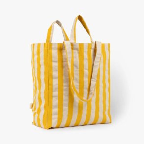 Organic Cotton Tote Bag - Yellow Stripes