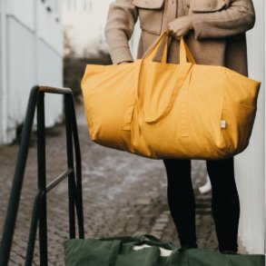Large weekend bag in organic cotton - Yellow