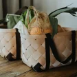 Wicker bag in braided beech wood