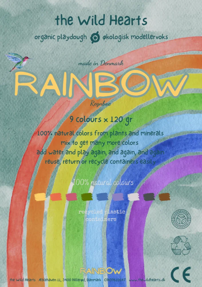 kologisk modellervoks st - Rainbow - 9 x 120g