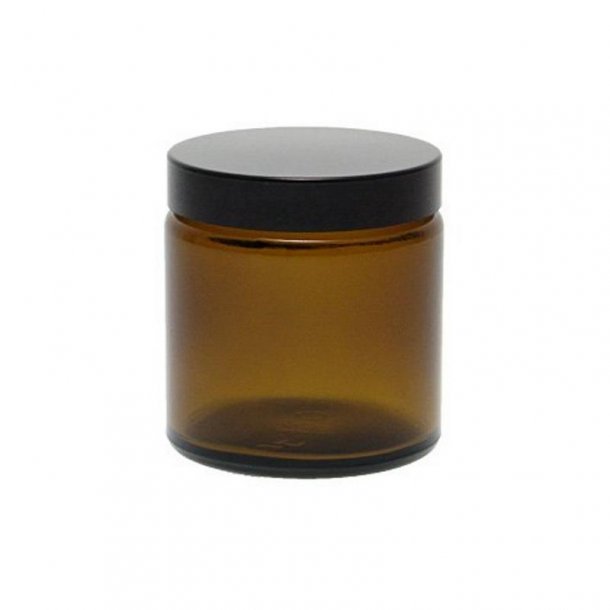 Creme krukke i brunt glas - 120 ml.