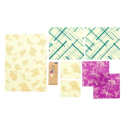 Bee's Wrap bivokspapir st - Purple & Geometry - 7 stk
