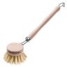 Wooden dish brush with replaceable head