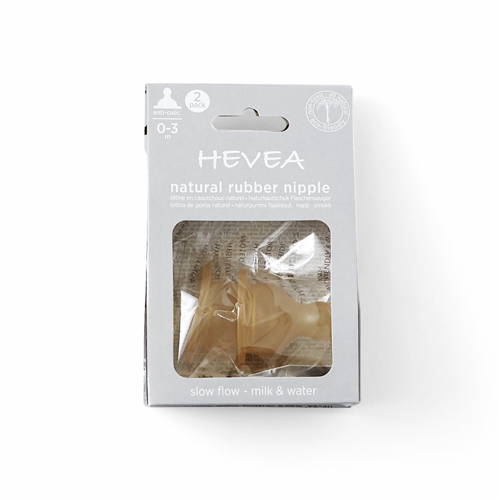 Flaskesut til Hevea sutteflaske Slow flow - 2-pak