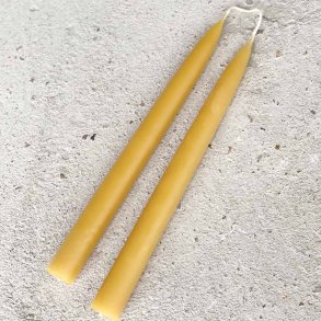 Beeswax table candles - hand dipped - 2 pcs