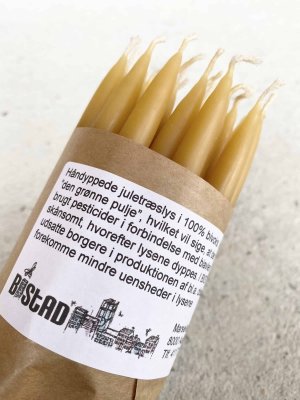 Bivoks juletrslys - hnddyppede - 20 stk