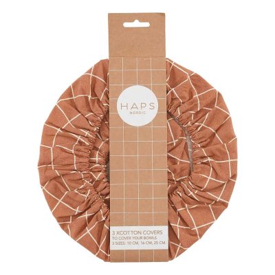 Bomuldscovers - Terracotta Check - st med 3 stk.