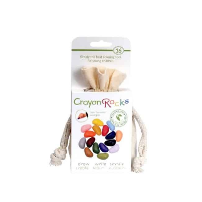 Crayon Rocks - farvekridt af soja - 16 stk. i rhvid bomuldspose