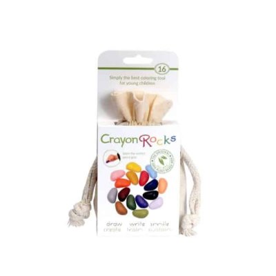 Crayon Rocks - farvekridt af soja - 16 stk. i rhvid bomuldspose