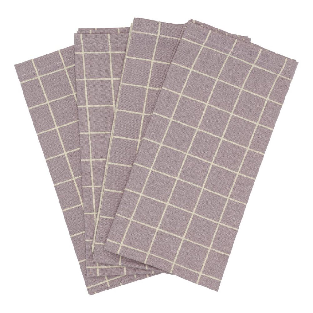 Stofservietter - Lavender Check - st med 4 stk.