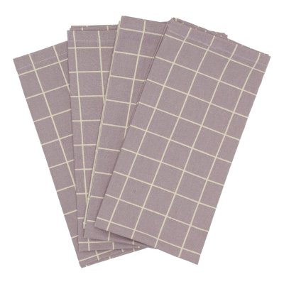 Stofservietter - Lavender Check - st med 4 stk.