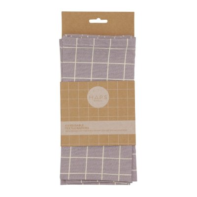 Stofservietter - Lavender Check - st med 4 stk.