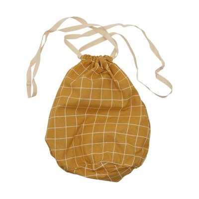 Stofpose - Mustard Check - Large - 30x35 cm.
