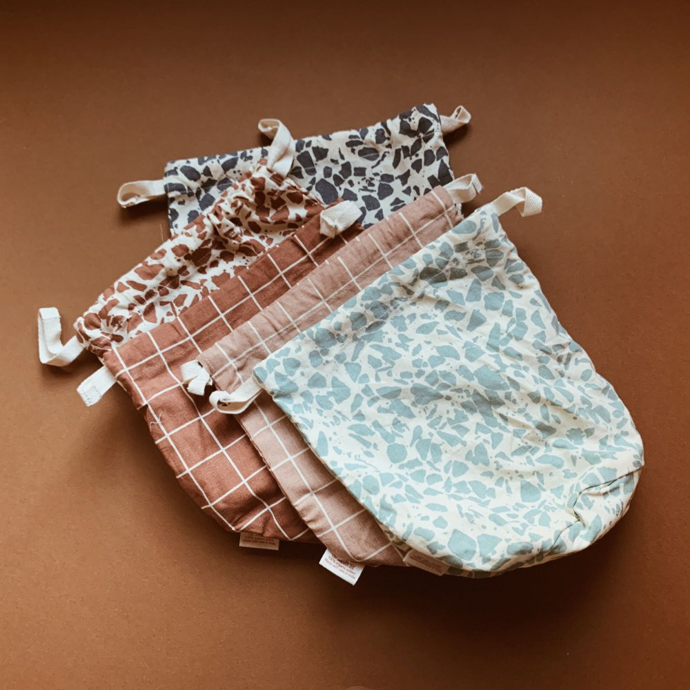 Stofpose - Terracotta Check - Small - 20x22 cm.