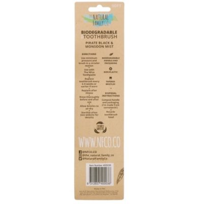 Tandbrster af majs - Sort & Hvid - Soft - 2 stk