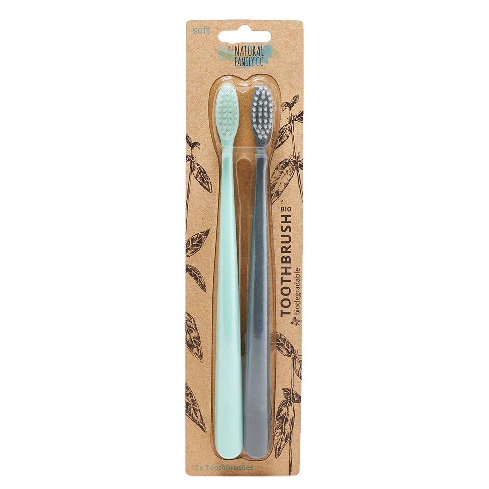 Tandbrster af majs - Mint & Gr - Soft - 2 stk
