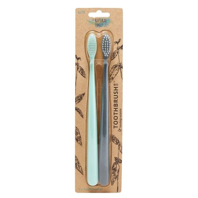 Tandbrster af majs - Mint & Gr - Soft - 2 stk