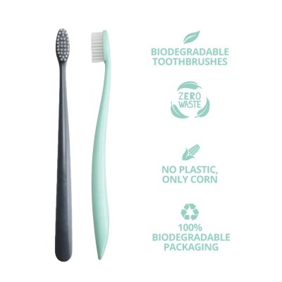 Tandbrster af majs - Mint & Hvid - Soft - 2 stk