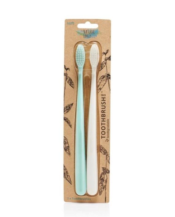 Tandbrster af majs - Mint & Hvid - Soft - 2 stk