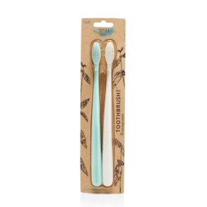 Toothbrushes made of corn - Mint & White - Soft - 2 pcs