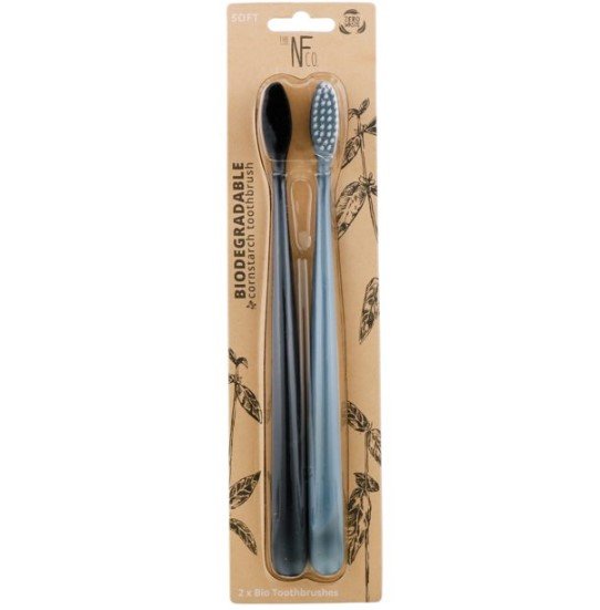 Tandbrster af majs - Sort & Gr - Soft - 2 stk