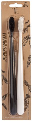 Zahnb�rsten aus Mais - Schwarz & Wei� - Soft - 2 Stk