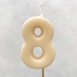 Rapeseed wax birthday candle - 8 years