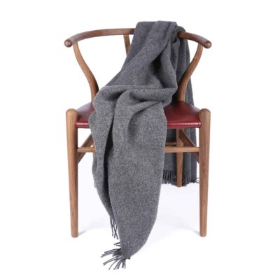 Recycled Uldplaid - 140x190 cm - Lunar Rock Grey