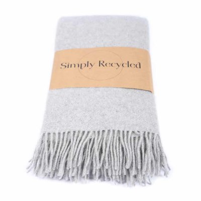 Recycled Uldplaid - 140x190 cm - Lunar Rock Grey
