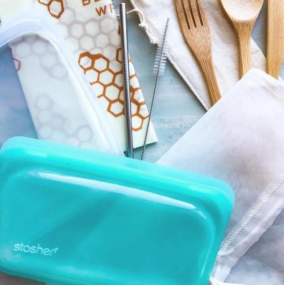 Stasher Bag silikone pose - Snack - Aqua