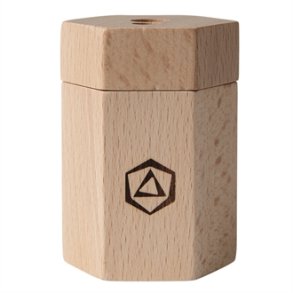 Double wooden pencil sharpener - with collector