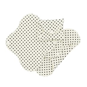 Fabric panty liners, Active - Black Dots - 3 pcs