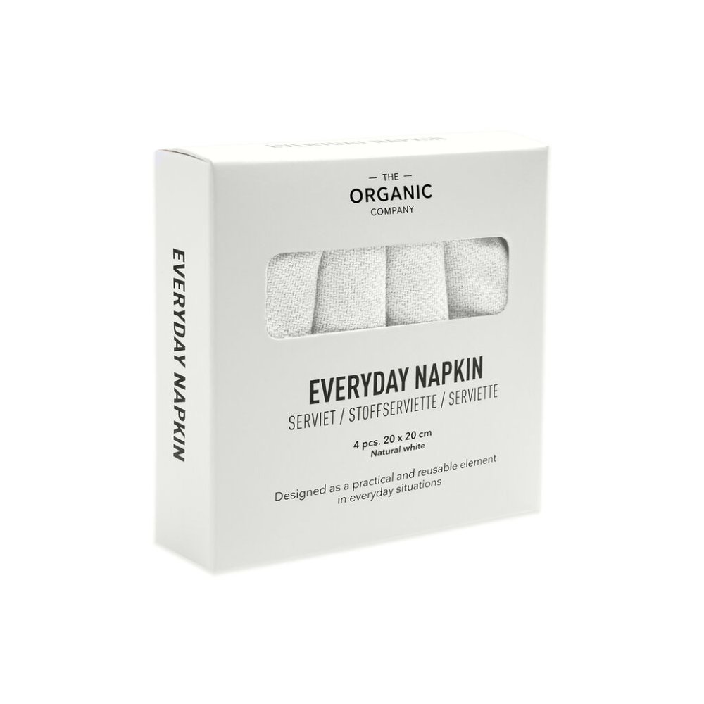 Hverdags stofservietter i kologisk bomuld - Natural White - 4 stk.