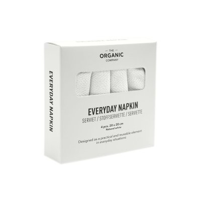 Hverdags stofservietter i kologisk bomuld - Natural White - 4 stk.