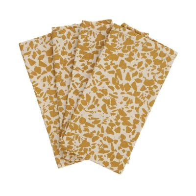 Stofservietter - Mustard Terrazzo - st med 4 stk.